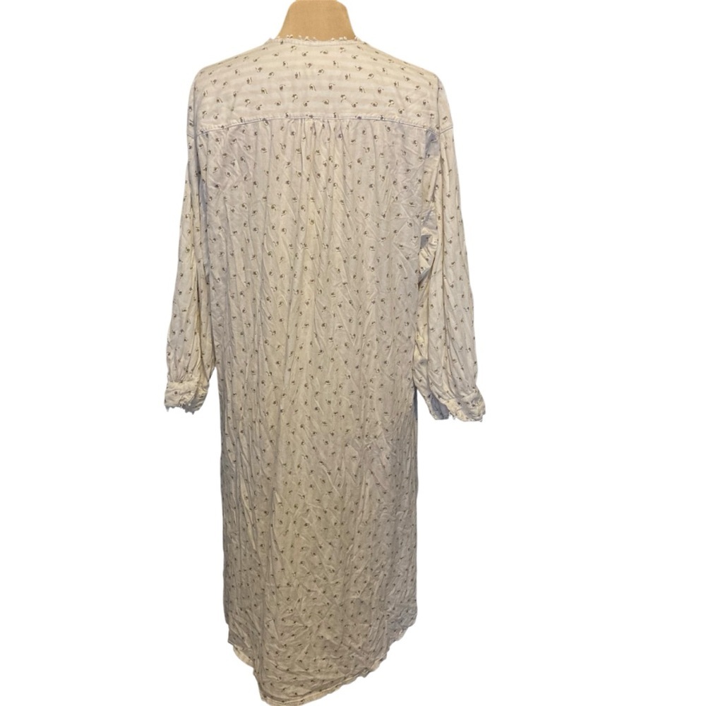 Vintage Crabtree & Evelyn 100% Cotton Knit Nightgown w/Purple Flowers - Picture 2 of 12